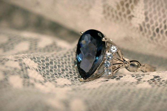 A Sapphire ring.