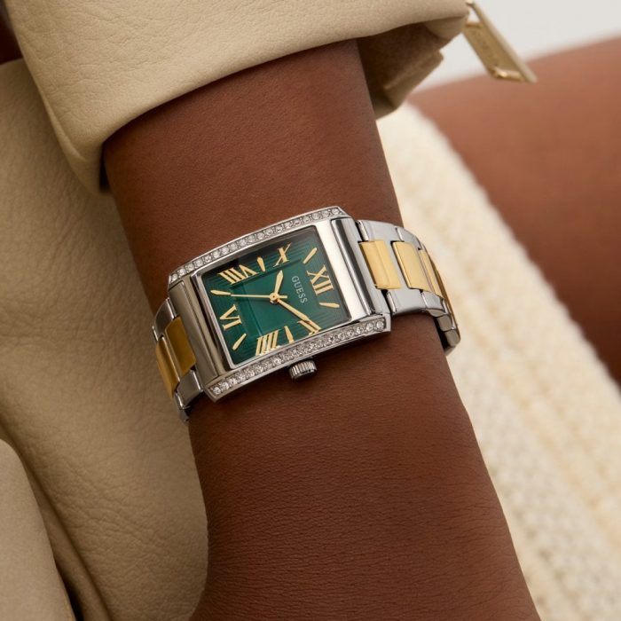 Guess Watches
Guess Ladies Bonnie Rectangular Two Tone Stainless Steel Watch