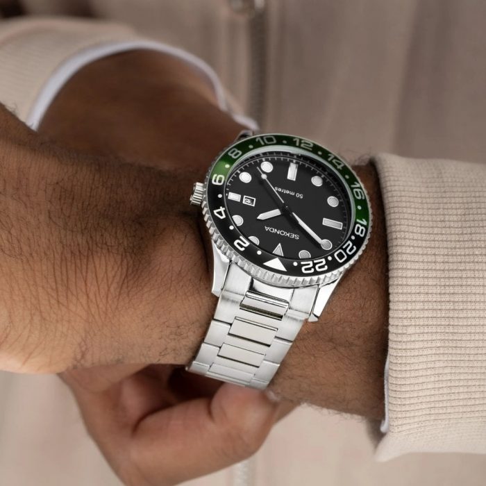 Sekonda
Gents Ocean Black & Green Dial Stainless Steel Watch