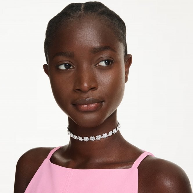 Swarovski Jewellery
Swarovski x Ariana Grande Round Cut Crystal & Pearl Flower Choker Necklace 1.3cm, 30-44cm