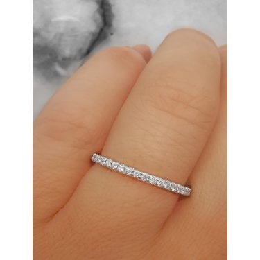 9ct Canadian WG 0.15ct Round Brilliant Beaded Edge Wedding/Eternity Ring Diamond carat weight - 0.15ct Cut - Round Brilliant Colour - G/H Colour Clarity - Si1/Si2  Size M (Sizes Available to Order)