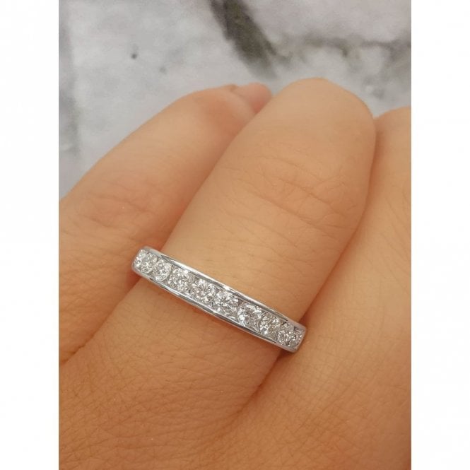 Faith Diamonds 9ct Canadian WG 0.50ct Round Brilliant Wedding/Eternity Ring Diamond carat weight - 0.50ct Cut - Round Brilliant Colour - G/H Colour Clarity - Si1/Si2  Size M (Sizes Available to Order)