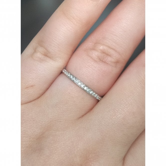 Faith Diamonds 9ct Canadian White Gold 0.10ct Round Brilliant Grain Set Wedding/Eternity Ring