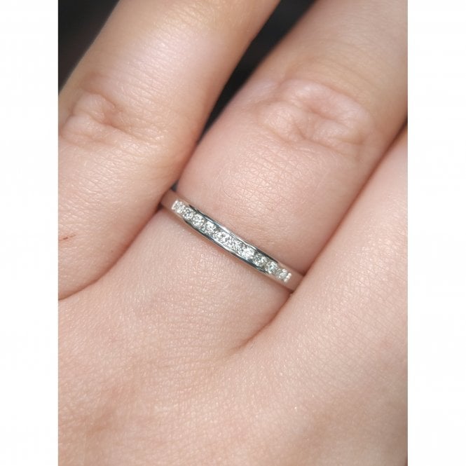 Faith Diamonds 9ct Canadian White Gold 0.10ct Round Brilliant Wedding/Eternity Ring