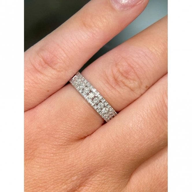 Faith Diamonds 9ct Canadian White Gold 0.50ct Total Diamond Edge Wedding/Eternity Ring