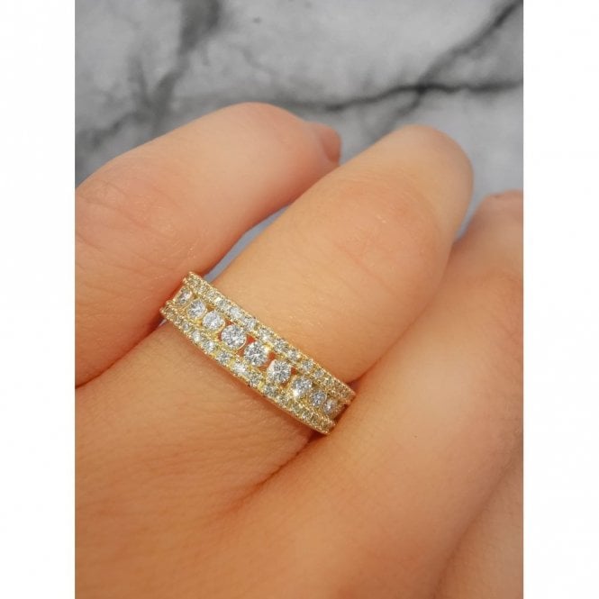 Faith Diamonds 9ct Canadian Yellow Gold 0.50ct Triple Row Diamond Ring  Cut: Round Brilliant  Carat Weight: 0.50ct Colour: G/H Clarity: Si1/Si2