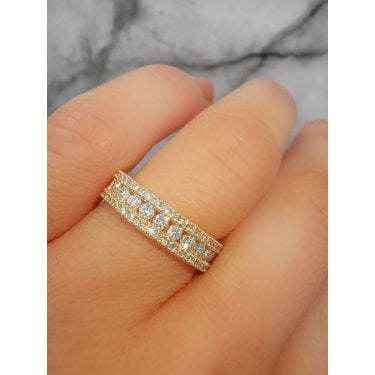 9ct Canadian Yellow Gold 0.50ct Triple Row Diamond Ring  Cut: Round Brilliant  Carat Weight: 0.50ct Colour: G/H Clarity: Si1/Si2