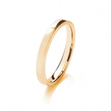 9ct Flat Court Lightweight 1.76g 2.5mm Ring  (All Sizes Available To Order and Also Available in White Gold and Rose Gold)