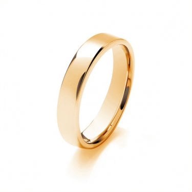 9ct Flat Court Lightweight 3.50g 4mm Ring (All Sizes Available To Order and Also Available in White Gold and Rose Gold)
