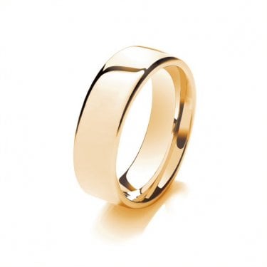 9ct Flat Court Lightweight 6.95g 7mm Ring  (All Sizes Available To Order and Also Available in White Gold and Rose Gold)
