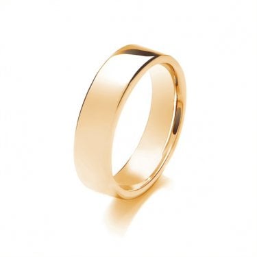 9ct Flat Court Medium Weight 8.30g 6mm Ring  (All Sizes Available To Order and Also Available in White Gold and Rose Gold)