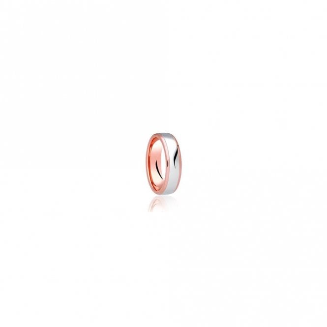 Faith Wedding Rings 9ct Rose Gold Base & Double Argentium Finish Soft Court 6mm Wedding Ring  (All Sizes Available To Order)