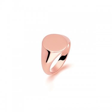 9ct Rose Gold Ladies Oval Lightweight Signet Ring 12x10mm  (Available to Order in Different Metals and Sizes)