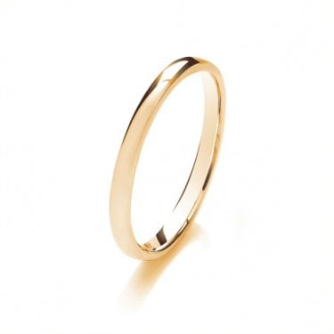 9ct Soft Court Heavy Weight 2.47g 2mm Ring  (All Sizes Available To Order and Also Available in White Gold and Rose Gold)