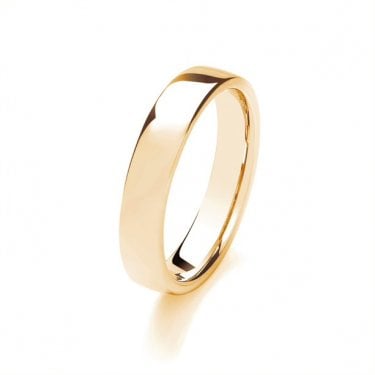 9ct Soft Court Lightweight 4.0g 4mm Ring  (All Sizes Available To Order and Also Available in White Gold and Rose Gold)