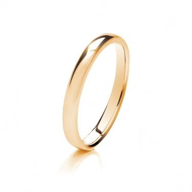 9ct Soft Court Medium Weight 2.58g 2.5mm Ring  (All Sizes Available To Order and Also Available in White Gold and Rose Gold)
