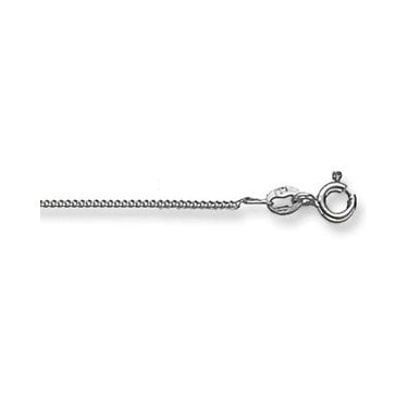9ct White Gold 18" Close Curb Chain