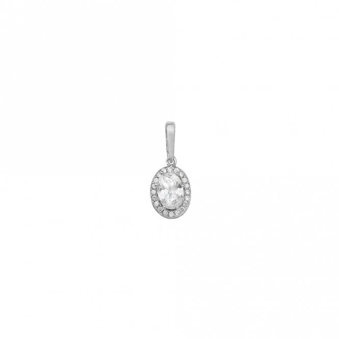 Faith 9ct Gold 9ct White Gold Oval Halo Pendant