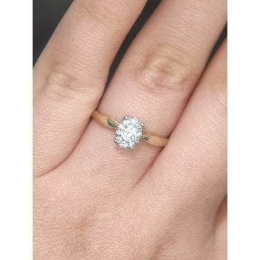 9ct Yellow Gold 0.23ct Total Oval Illusion Diamond Ring