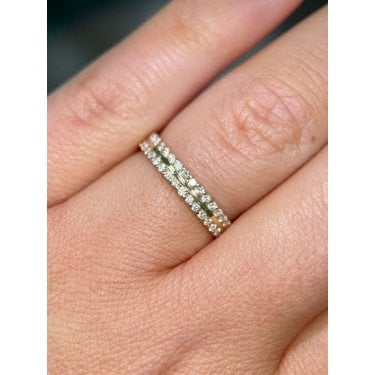 9ct Yellow Gold 0.33ct Round Brilliant Diamond Edged Plain Centre Wedding/Eternity Ring