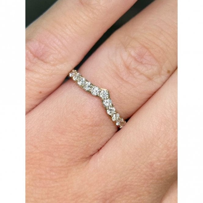 Faith Diamonds 9ct Yellow Gold 0.52ct Round Brilliant Wishbone Wedding/Eternity Ring