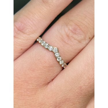 9ct Yellow Gold 0.52ct Round Brilliant Wishbone Wedding/Eternity Ring