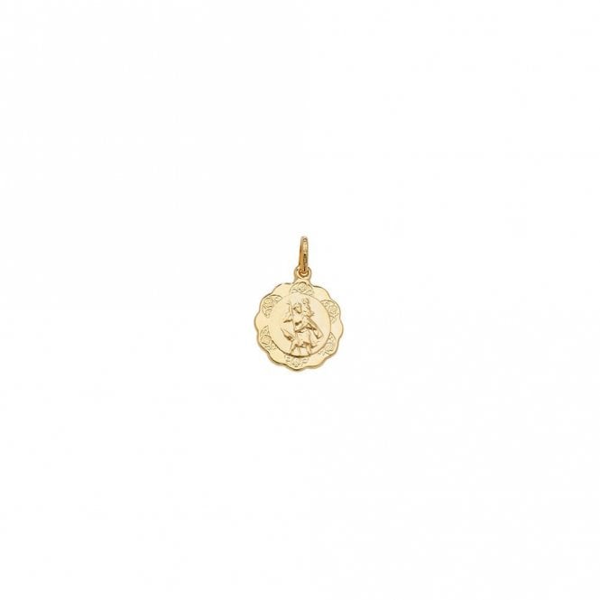 Faith 9ct Gold 9ct Yellow Gold Celtic Rim St Christopher