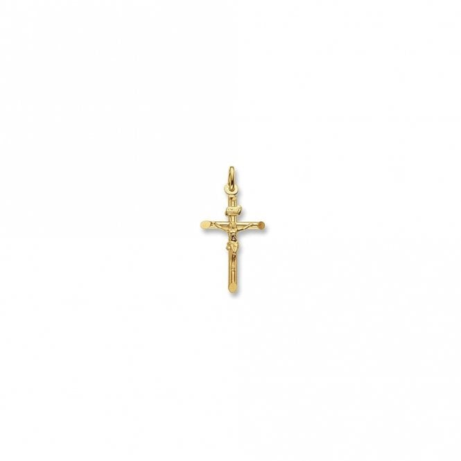 Faith 9ct Gold 9ct Yellow Gold Crucifix on Round Edge Cross