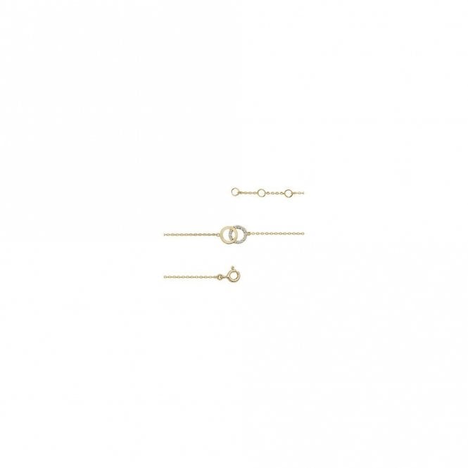 Faith 9ct Gold 9ct Yellow Gold CZ & Plain Circle Bracelet