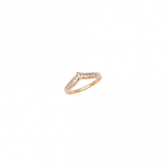 Faith Diamonds 9ct Yellow Gold Diamond Channel Set Wishbone 0.25ct  
