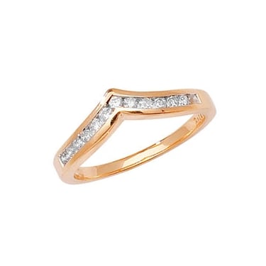 9ct Yellow Gold Diamond Channel Set Wishbone 0.25ct  