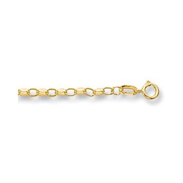 9ct Yellow Gold Faceted Belcher Chain 18inch