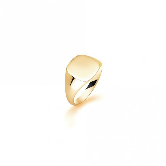 Faith Signet Rings 9ct Yellow Gold Gents Cushion Heavy Weight Signet Ring 13x12.6mm  (Available to Order in Different Metals and Sizes)