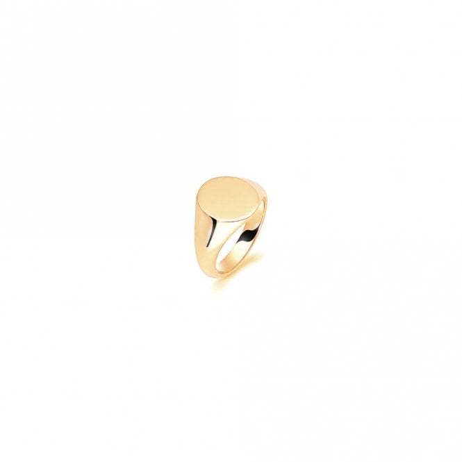 Faith Signet Rings 9ct Yellow Gold Ladies Oval Medium Weight Signet Ring 12x10mm  (Available to Order in Different Metals and Sizes)
