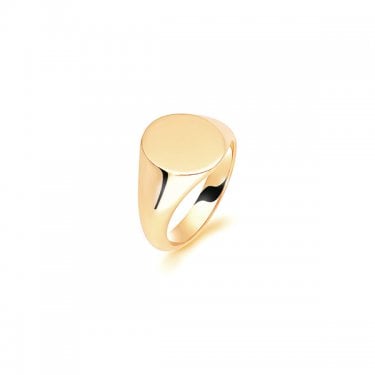 9ct Yellow Gold Ladies Oval Medium Weight Signet Ring 12x10mm (Available to Order in Different Metals and Sizes)