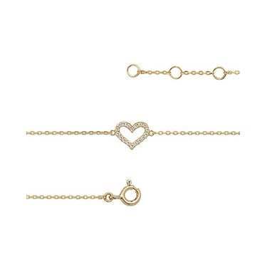 9ct Yellow Gold Outline Heart Bracelet