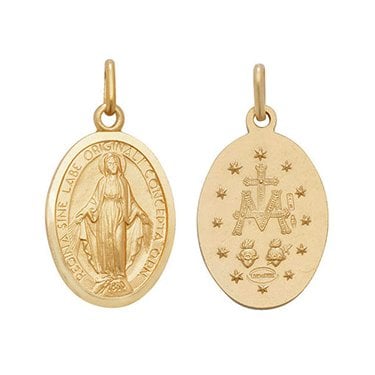 9ct Yellow Gold Plain Large Miraculous Medal