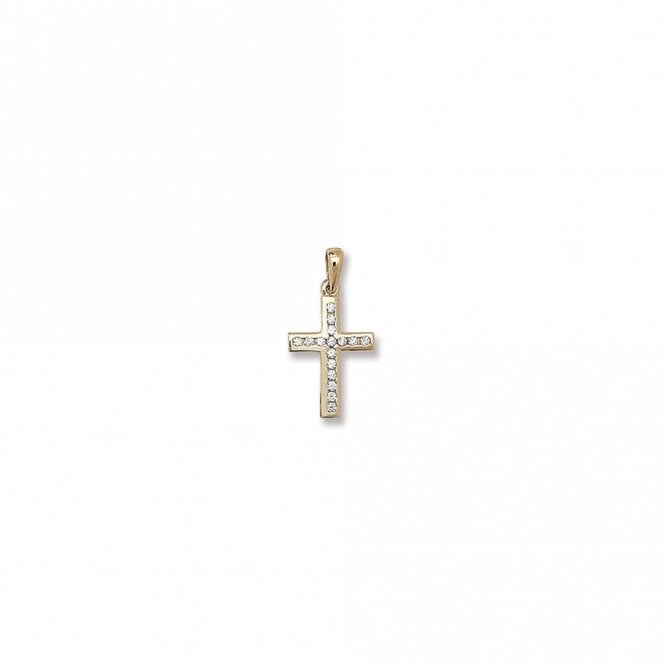 Faith 9ct Gold 9ct Yellow Gold Rubover CZ Cross