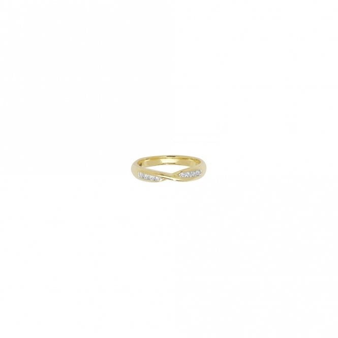 Faith Diamonds 9ct YG channel set crossover band