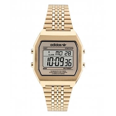 Adidas Originals Unisex Digital Two Street Gold Tone Stainless Steel Watch