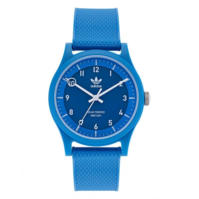 Adidas  Originals Unisex Project One Blue Resin Strap Solar Watch