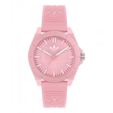 Adidas Unisex Project Four Pink Dial Pink Resin Strap Watch