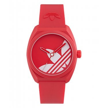 Adidas Unisex Project Three Red Dial Red Bio Resin Strap Watch