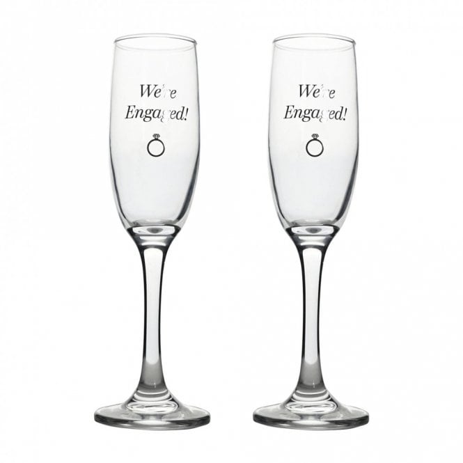 Amore  Engaged Champagne Flutes Set of Two H222, W133, D65mm