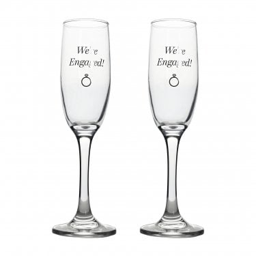 Amore Engaged Champagne Flutes Set of Two H222, W133, D65mm