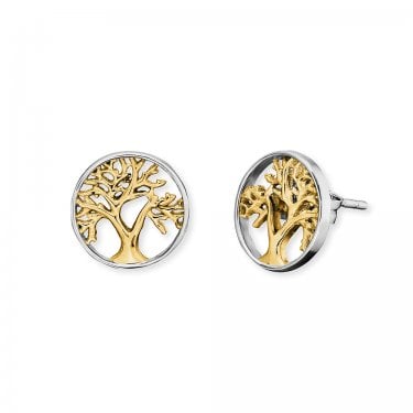 Angel Whisperer from Engelsrufer Tree of Life Two Tone Stud Earrings 1.2cm 