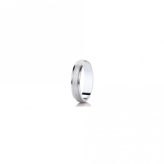 Faith Wedding Rings Argentium Angled Millgrain Line Effect Centre Traditional Court 5mm Wedding Ring
