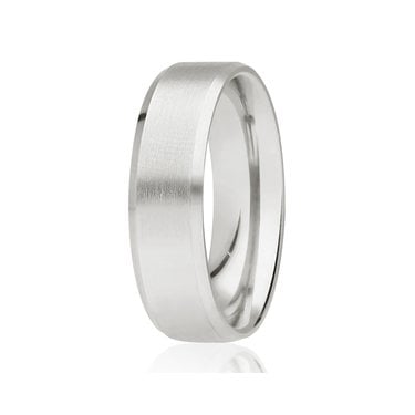 Argentium Brushed Centre Flat Court 5mm Wedding Ring  (All Sizes Available To Order)
