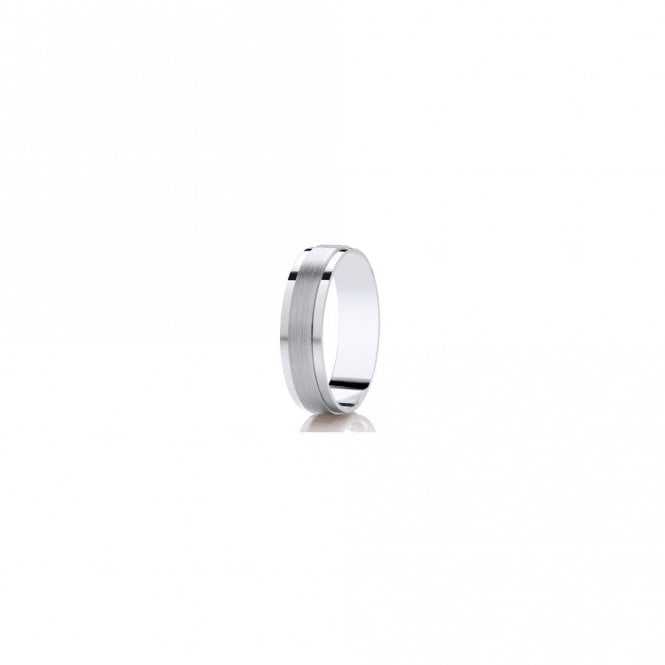 Faith Wedding Rings Argentium Brushed Raised Centre Flat Court 6mm Wedding Ring  (All Sizes Available To Order)
