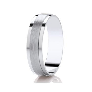 Argentium Brushed Raised Centre Flat Court 6mm Wedding Ring  (All Sizes Available To Order)